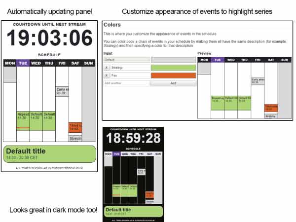 Schedule with Google Calendar Extension on Twitch