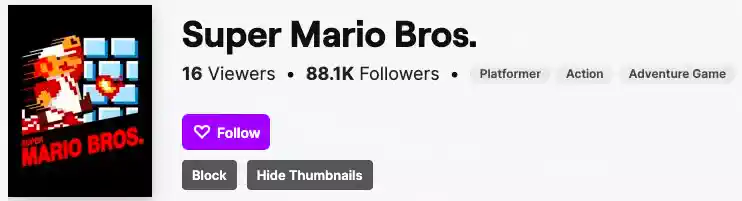 Super Mario Bros. Logo in Twitch