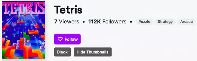 Tetris Logo in Twitch