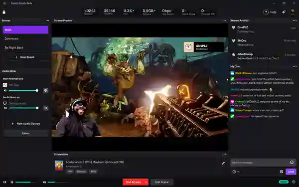 Twitch Studio Interface