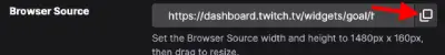 image showing where to copy the Twitch sub goal link