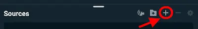image showing where is the add source button in streamlabs