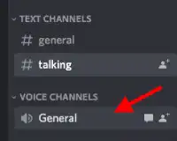 Discord general section for voice calls