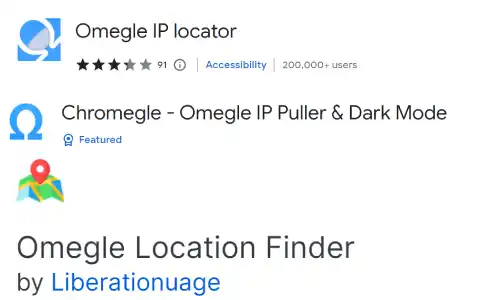 Omegle IP Locator browser extensions screenshot