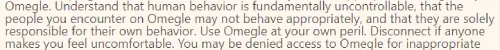 Safety callouts on Omegle.com screenshot