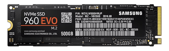Samsung SSD 960 EVO NVMe 500Gb