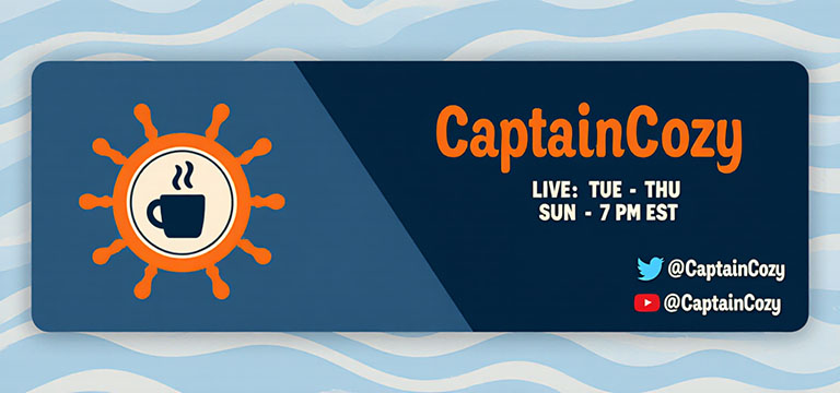 Example of a well-designed Twitch banner, clearly showing the streamer's name, schedule, and social media handles.