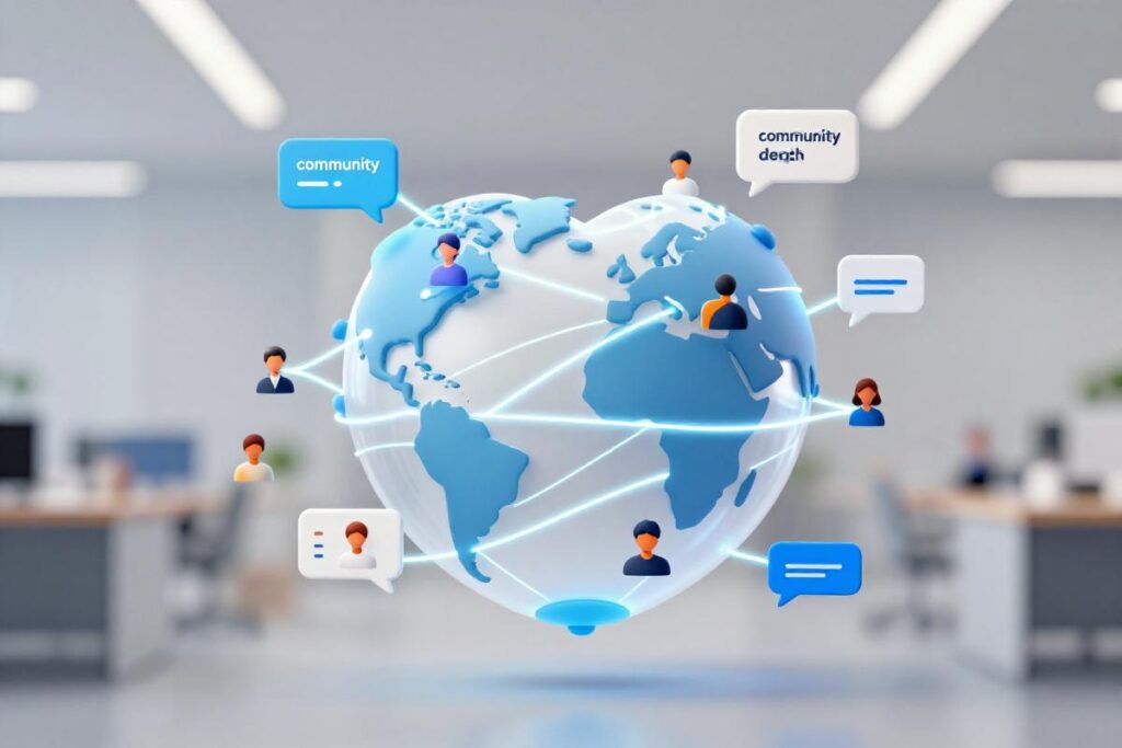 A digital illustration representing a deeply engaged online community and audience loyalty.